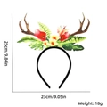 Hawaiian party headband with tropical flowers and reindeer antlers, size 25x23cm - Forest Antler Style