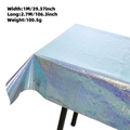 Tovaglia per feste blu olografica per gender reveal, dimensioni 39x106 pollici - Tovaglia Laser Blu / 1M*2.7M