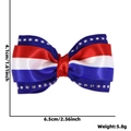 Rood wit en blauw gestreepte strik haarspeld afmetingen 6,5 cm breed en 4,1 cm hoog - Rood Wit Blauw Marine