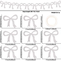 Silver glitter bow party banner with strings and accessories shown with dimensions - Glitter Silver Bow Style