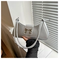 Borsa sottobraccio argento metallizzato con fiocco 3D e manici annodati chic - Argento