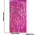 Rose pink metallic fringe curtain 1x2m for birthday party backdrop decoration - 1*2m Laser Rose Red