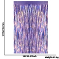 Iridescent purple foil fringe curtain for party backdrop, 1x1m metallic laser tinsel - 1*1m Laser Purple