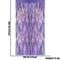 2m iridescent laser rain curtain fringe backdrop for festive party wall decoration - 1*2m Laser Purple