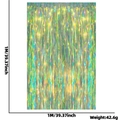 Iridescent laser fringe curtain for party backdrop, 1x1 meter size with metallic colorful finish - 1*1m Laser Green