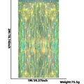 Iridescent silver foil fringe curtain 1x2M for party backdrop and venue decoration - 1*2m Laser Green
