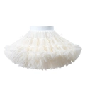 Gonna tutù bianca vaporosa in tulle a strati per bambina con delicati fiocchi decorativi - M / Bianco Sporco