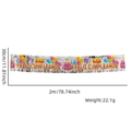 Silver Feliz Cumpleaños banner dimensions 2 meters long by 30 centimeters high detail - Silver Style