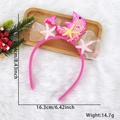 Cerchietto rosa con delfino e stella marina di paillettes per feste di compleanno - Taglia unica / Rosso Magenta