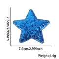 Blue sequin star applique for July 4th party decor, 7.6cm glitter star patch accessory - One Size / Large Blue Star Hair Clip