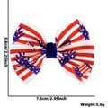 Haarschleife zum Unabhängigkeitstag mit US-Flaggenmuster und blauem Samt, Größe 7,5x5,8 cm - Zylinderhut-Armschleifenstil