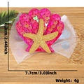 Haarklammer mit Muschel aus Magenta-Pailletten und goldenem Seestern für Ozean-Partys - Einheitsgröße / Rosenrote Paillettenmuschel