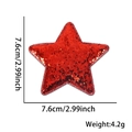 Red sequin star patch for Independence Day party decor with 7.6cm size dimensions - One Size / Large Red Star Hair Clip