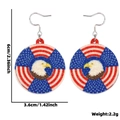 Pendientes de purpurina con águila patriótica y bandera de EE. UU. con dimensiones - Estilo de Insignia de Águila