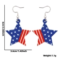 Pendientes de estrella brillantes con bandera de EE. UU. para el 4 de julio, 6cm x 3,6cm - Estilo de Estrella de Bandera