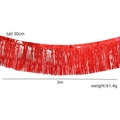 Tenda a frange rosse metallizzate da 3m per decorazioni murali di feste e compleanni - 30x300cm / Rosso