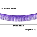 3M metallic purple foil fringe curtain party backdrop decoration 30cm height - 30x300cm / Purple