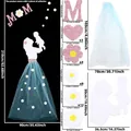 Set di decorazioni murali Festa della Mamma con scritte MOM e fiori rosa glitter - Stile Madre Gonna Blu