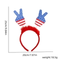 Serre-tête de l'Indépendance américaine avec pompons rouges et motifs drapeau USA - Style Doigt de Victoire