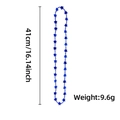 Blue pentagram bead necklace for Independence Day, 41cm length and 9.6g weight - Blue Star Style
