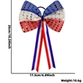 Fiocco per capelli con paillettes rosso bianco blu e lunghi nastri decorativi - Stile A (Rosso Bianco Blu Paillettes Grandi)