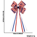 Fiocco per capelli bandiera USA con silhouette Statua della Libertà e nastri lunghi - Stile D (Silhouette Statua Della Libertà)