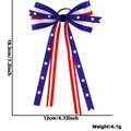 Fiocco per capelli Giorno dell'Indipendenza con motivo a stelle e strisce americane - Stile E (Strisce Pentagramma)