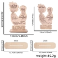 Wooden Mother and Son silhouette ornament with heart details and LOVE base size display - Mother-Son Set