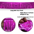 3M shiny purple metallic foil fringe curtain banner for party wall decoration with adhesive - 30x300cm / Rose Red