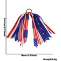 Fiocco per capelli Giorno dell'Indipendenza rosso bianco blu con stelle e strisce, 14,5 cm - Stile I (Elastico Nappe Radiali)