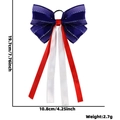 Fiocco blu con lunghi nastri rossi e bianchi, misura 19,7 cm per decorazione capelli - Stile K (Maglia Scintillante Viola)