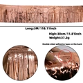 Rose gold metallic foil fringe curtain banner for party decoration, 30x300cm size - 30x300cm / Rose Gold