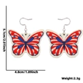Pendientes de mariposa con patrón de bandera americana y purpurina para el 4 de julio - Estilo Mariposa