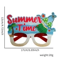 Detail view of Summer Time party glasses showing 17cm width and palm tree design - One Size / Summer Time Hula Skirt
