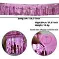 Metallic bright pink foil fringe curtain 3M x 30CM with adhesive tape for party decor - 30x300cm / Pink