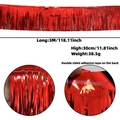 3m red metallic fringe garland for party background with adhesive backing detail - 30x300cm / Red
