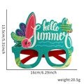 Hello Summer party glasses with tropical hibiscus and surfboard details, 16cm width size - One Size / Hello Summer Surfboard