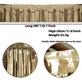 Golden metallic foil fringe curtain 3M length for party decoration backdrop and table skirt - 30x300cm / Champagne Gold