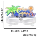 Luminous Hello Summer palm tree party glasses with size dimensions and weight info - One Size / Glowing Hello Summer Palm Tree Style