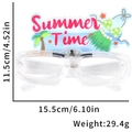 LED Summer Time party glasses with tropical palm trees and hibiscus flower decorations - One Size / Glowing Summer Time Hula Skirt Style