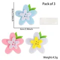 3-piece set of DIY felt flower decorations in pastel colors with adhesive backing stickers - Flower Style