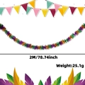 Ghirlanda di carnevale da 2 metri in colori viola, verde e oro per feste a tema - Stile a Striscia Larga Viola Oro Verde / 2 Metri