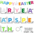 Kleurrijke vilt Happy Easter letter banner set met wit konijn en accessoires - Colorful Happy Easter Letter Banner Style