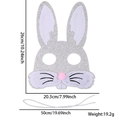 Maschera da coniglio di Pasqua in feltro glitterato con dimensioni per bambini - Taglia unica / Maschera da Coniglio Argento