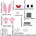 DIY felt Easter bunny wall sticker set with glitter details and adhesive dots - Pink Bunny