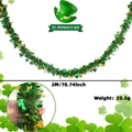 Ghirlanda di 2M per San Patrizio verde con trifogli dorati per decorazioni di festa - Stile Trifoglio Oro e Verde