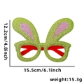 Lunettes de fête oreilles de lapin de Pâques avec paillettes vertes et détails roses - Serre-tête de Pâques / Vert Style Lapin