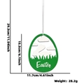 Decorazione pasquale in legno a forma di uovo verde e bianco con coniglio e scritta Easter - Stile Coniglio Nuvola Bianca