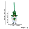Gnomo di San Patrizio verde con trifoglio e cappello glitterato, altezza 19,2 cm totale - Ornamento Gnomo Leprechaun