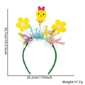 Cerchietto di Pasqua con pulcino in feltro giallo e fiori per decorazioni per feste - Cerchietto con Fili d'Angelo (Senza Luce) / Stile Pulcino Con Farfallino A Fiore